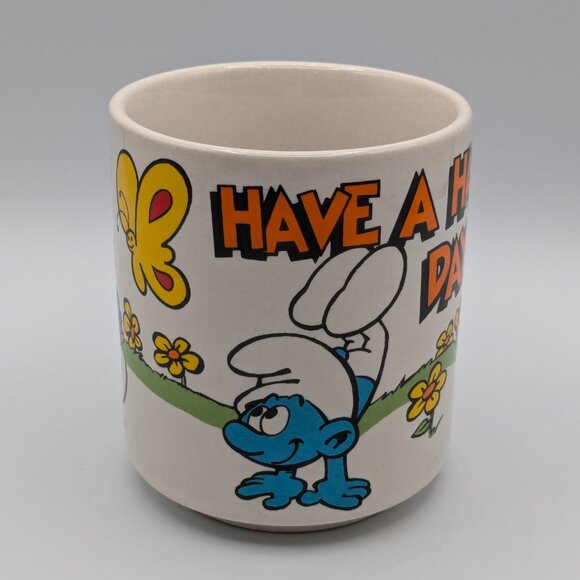Vintage 1981 Smurf "Have a Happy Day!" Mug - Picture 2 of 7